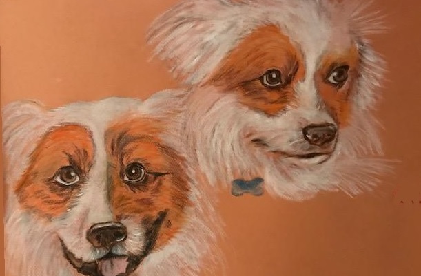 Two dogs by Grammy Puppy Pet Portraits / copyright 2020 - 2023  by Andrea Buto. Vist aciremA.com for more.