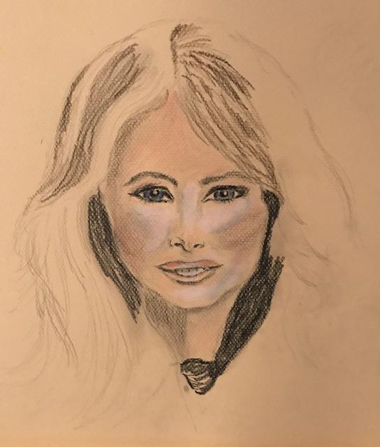 Artist Andrea B. can be commissioned to do a portrait of  your favorite person - at aciremA.com.